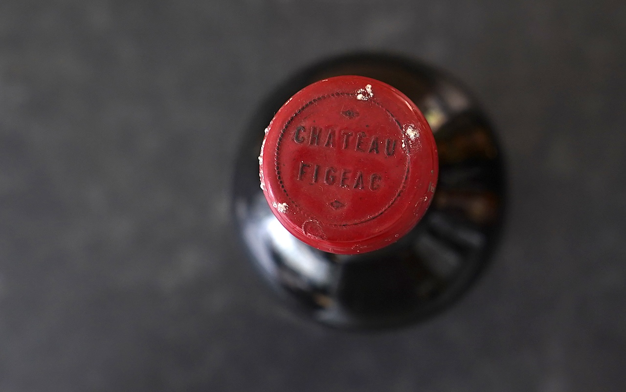 A bottle of 1968 Chateau Figeac St. Emilion